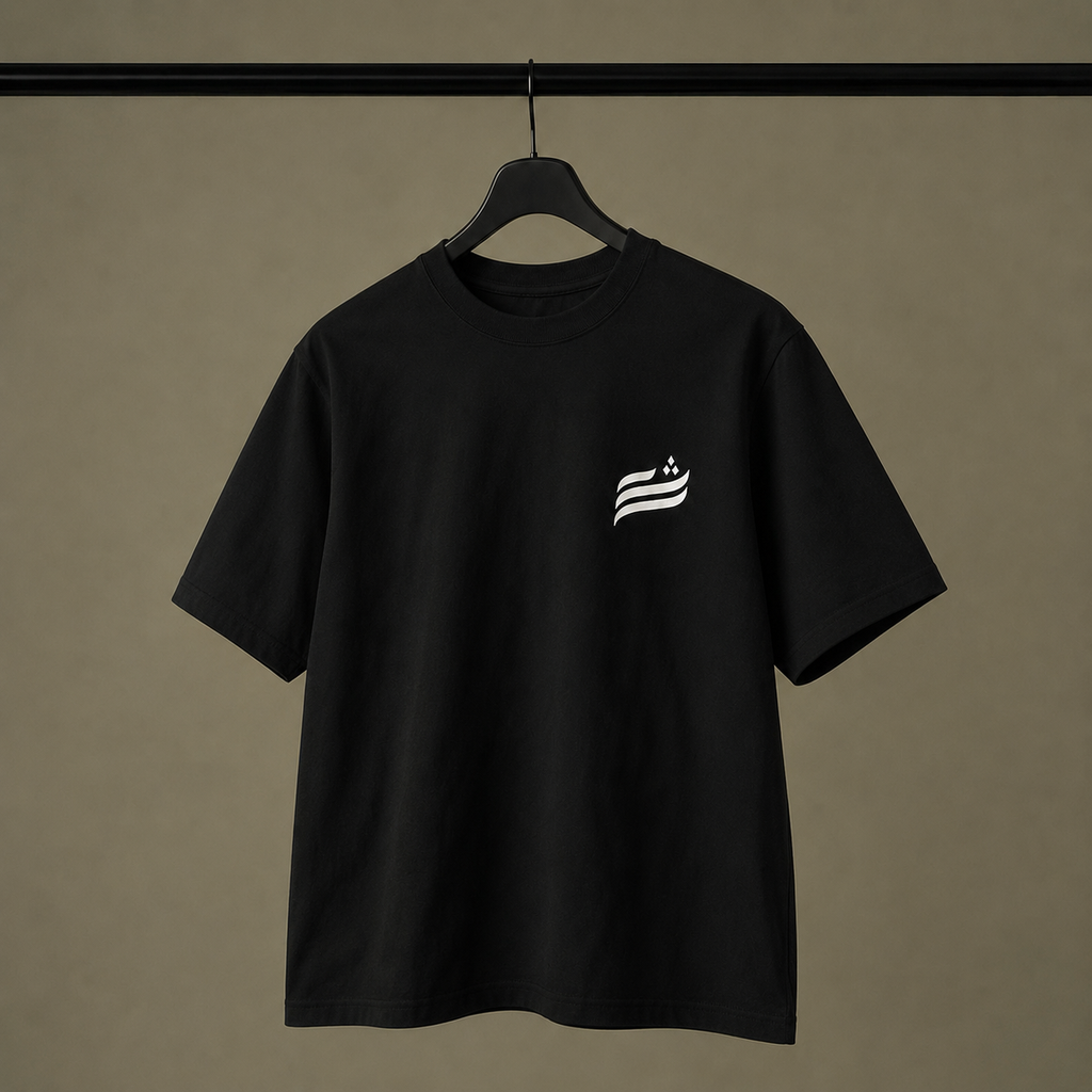 DUTHUR “بلا عقارب” Oversize Tişört – Siyah Minimal Graphic T-shirt