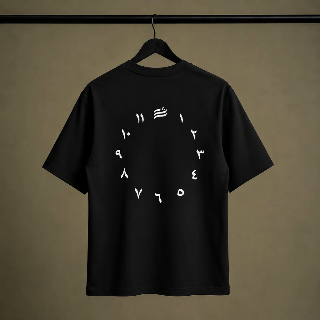 DUTHUR “بلا عقارب” Oversize Tişört – Siyah Minimal Graphic T-shirt